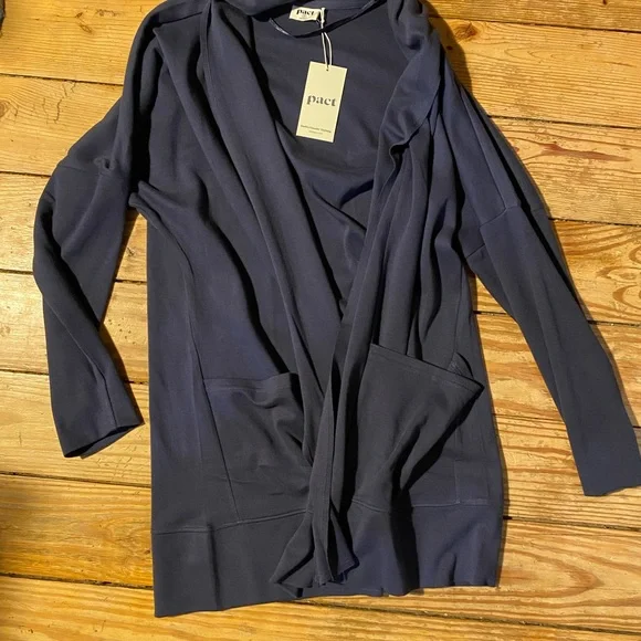 NWT Pact Airplane Wrap Cardigan, M/L - Picture 2 of 5